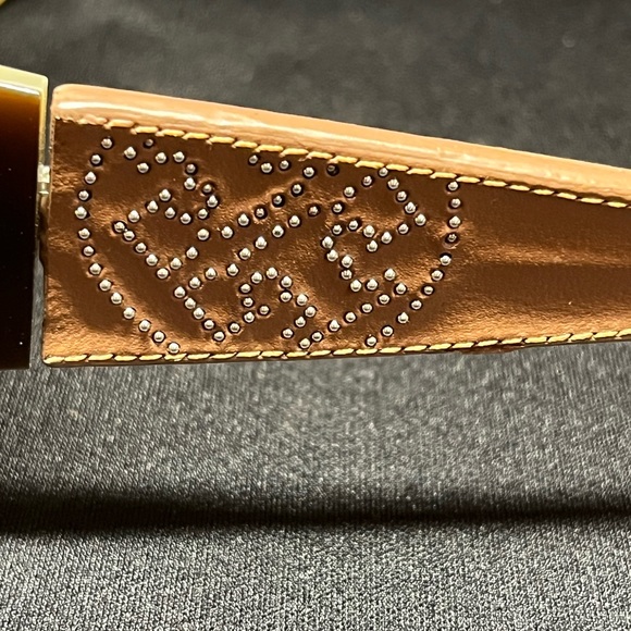 Tory Burch TY700 2Q (Tory Burch brown leather wraparound sunglasses TY7002Q) - Picture 10 of 12